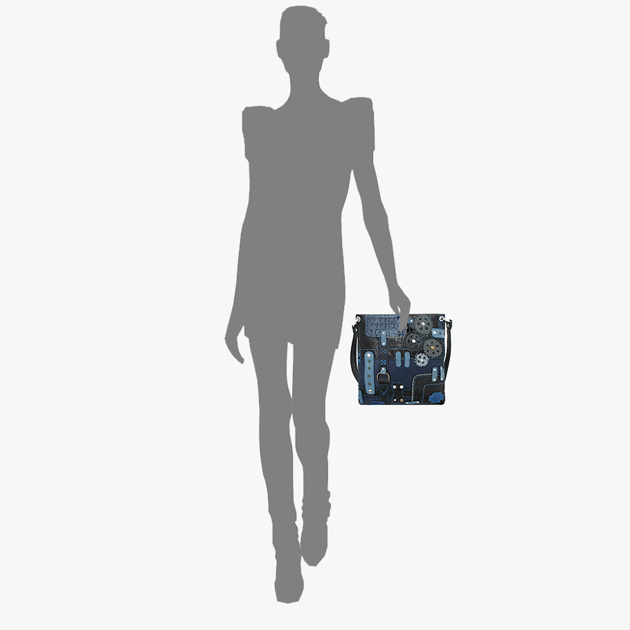 Сумка женская Protege, ДС-144-180 Техно чёрно-синяя