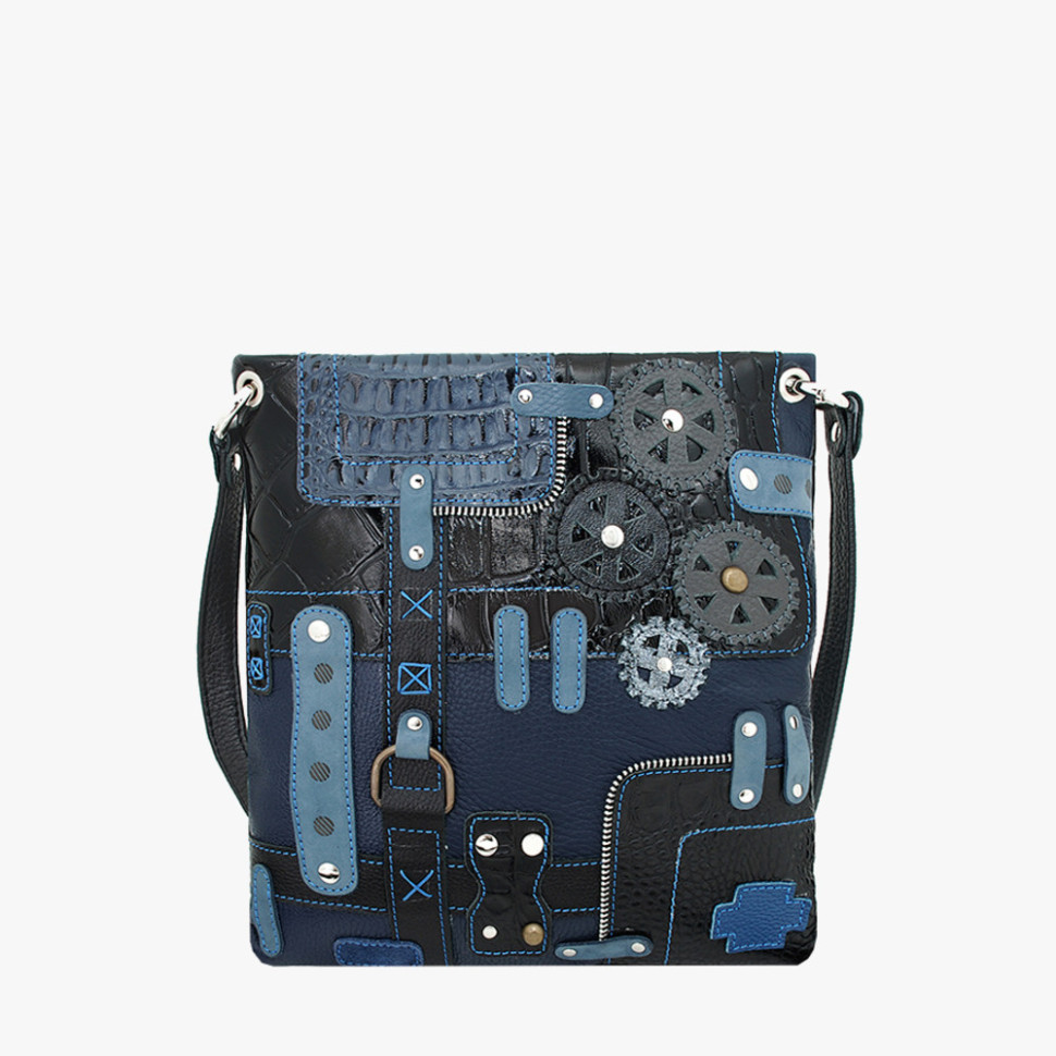 Сумка женская Protege, ДС-144-180 Техно чёрно-синяя