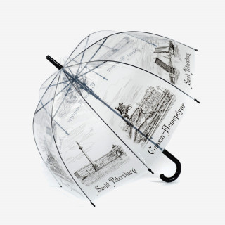 Зонт-трость прозрачный EuroClim 1803 Санкт-Петербург