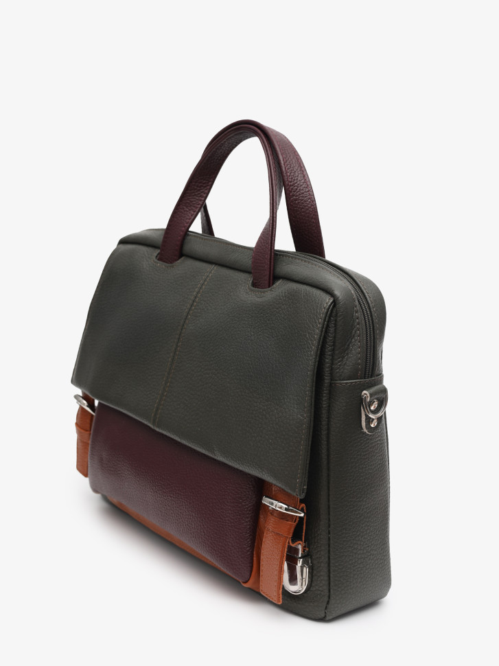 Портфель Protege, Ц-206.1 хаки/бордовый/охра Портфель Protege, Ц-206.1 хаки/бордовый/охра