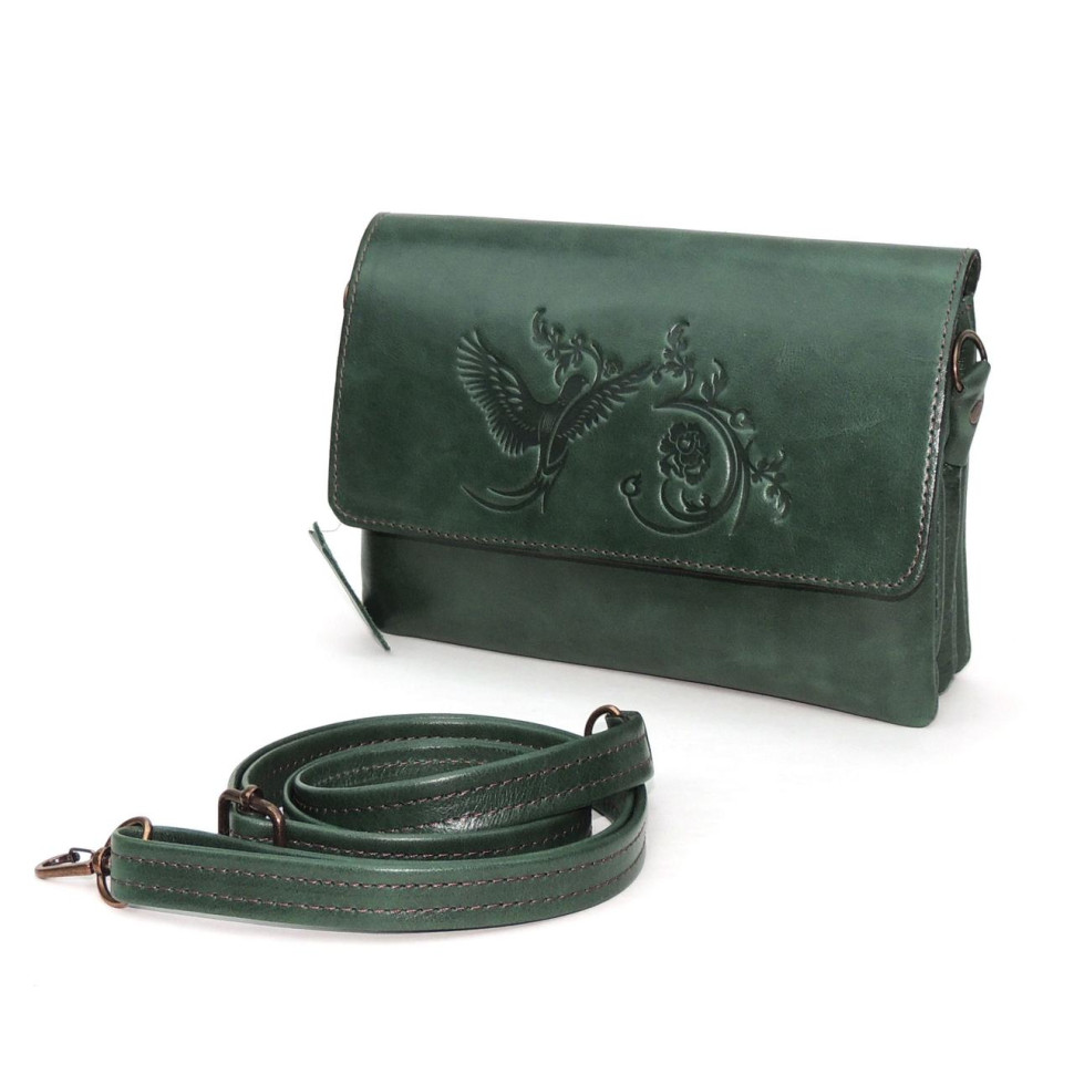 Сумка женская Natalia Kalinovskaya, «Гринли» Птица зеленая Сумка женская Natalia Kalinovskaya, «Гринли» Птица зеленая