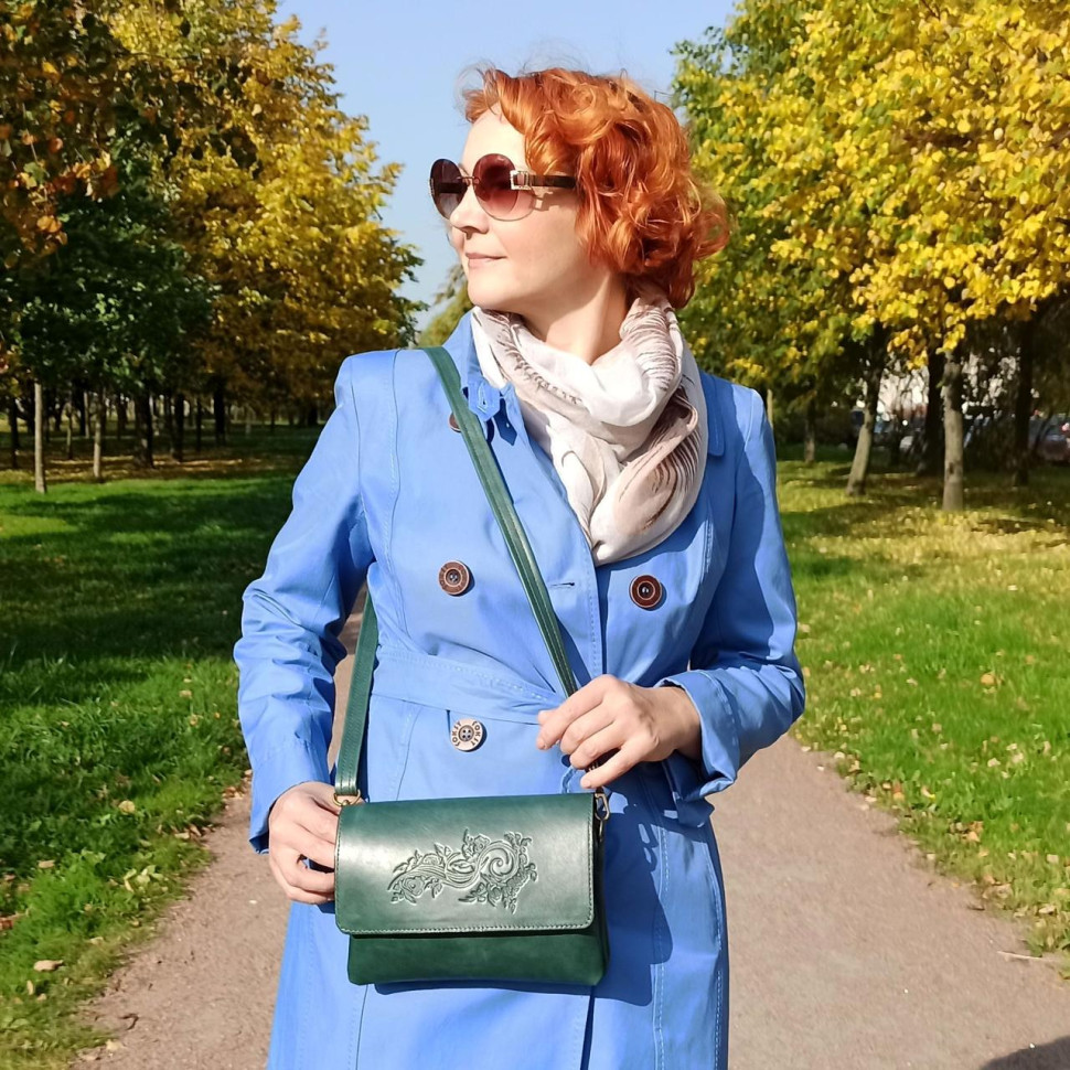 Сумка женская Natalia Kalinovskaya, «Гринли» Птица зеленая Сумка женская Natalia Kalinovskaya, «Гринли» Птица зеленая