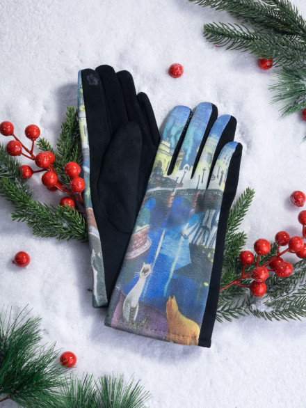 Перчатки женские Ангел 111-28 коты СПб