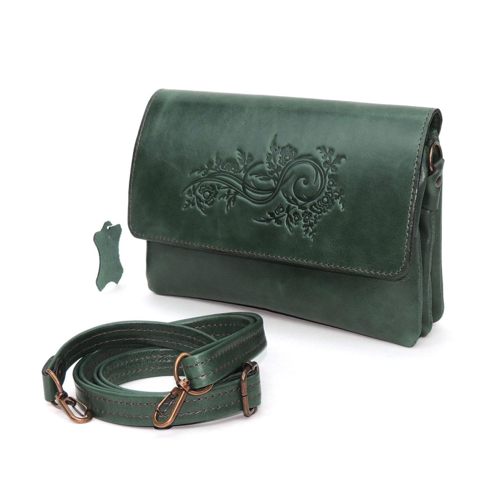 Сумка женская Natalia Kalinovskaya, «Гринли» растение зеленая Сумка женская Natalia Kalinovskaya, «Гринли» растение зеленая