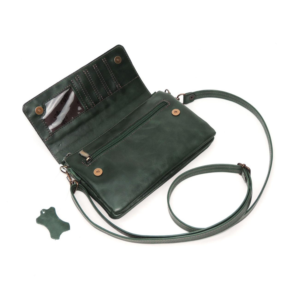 Сумка женская Natalia Kalinovskaya, «Гринли» растение зеленая Сумка женская Natalia Kalinovskaya, «Гринли» растение зеленая