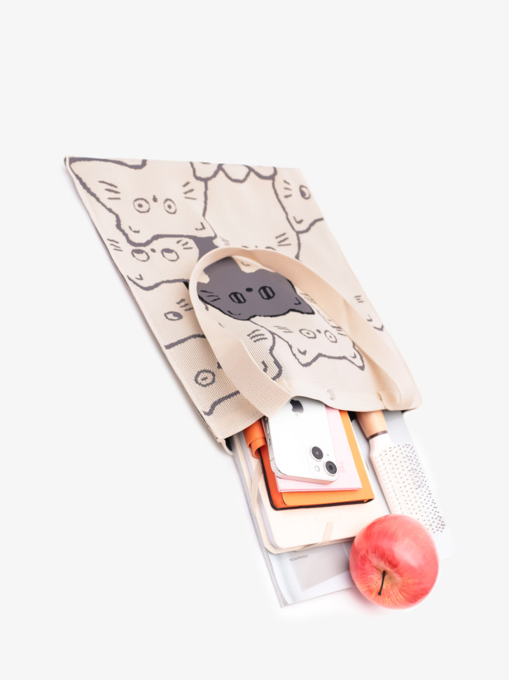 Сумка-шопер Baggins Cat бежевая Сумка-шопер Baggins Cat бежевая