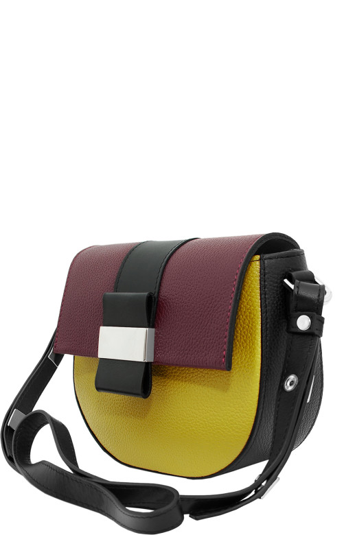 Сумка женская Protege, Ц-471 ярко-жёлтая/бордовая/чёрная флотер