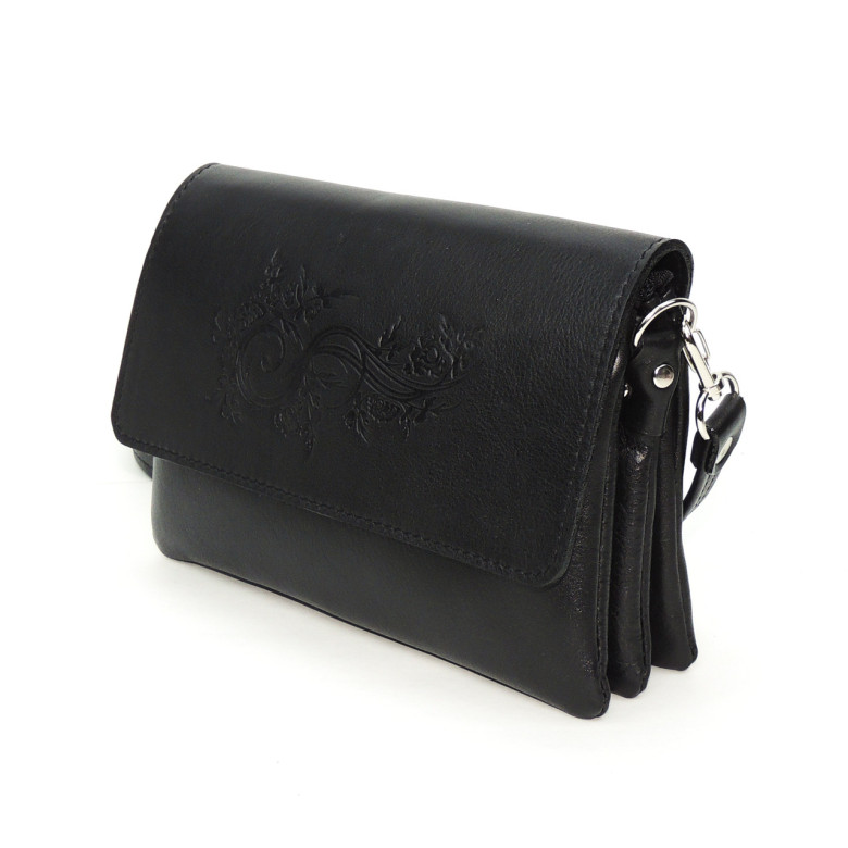 Черная женская кожаная сумка Natalia Kalinovskaya «Мальта» Растение Черная женская кожаная сумка Natalia Kalinovskaya «Мальта» Растение