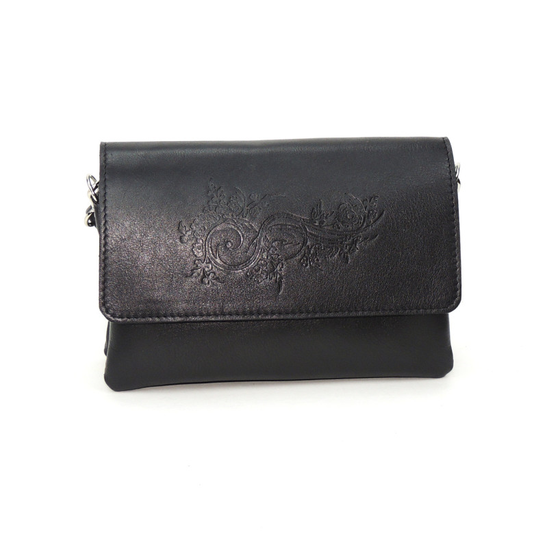 Черная женская кожаная сумка Natalia Kalinovskaya «Мальта» Растение Черная женская кожаная сумка Natalia Kalinovskaya «Мальта» Растение