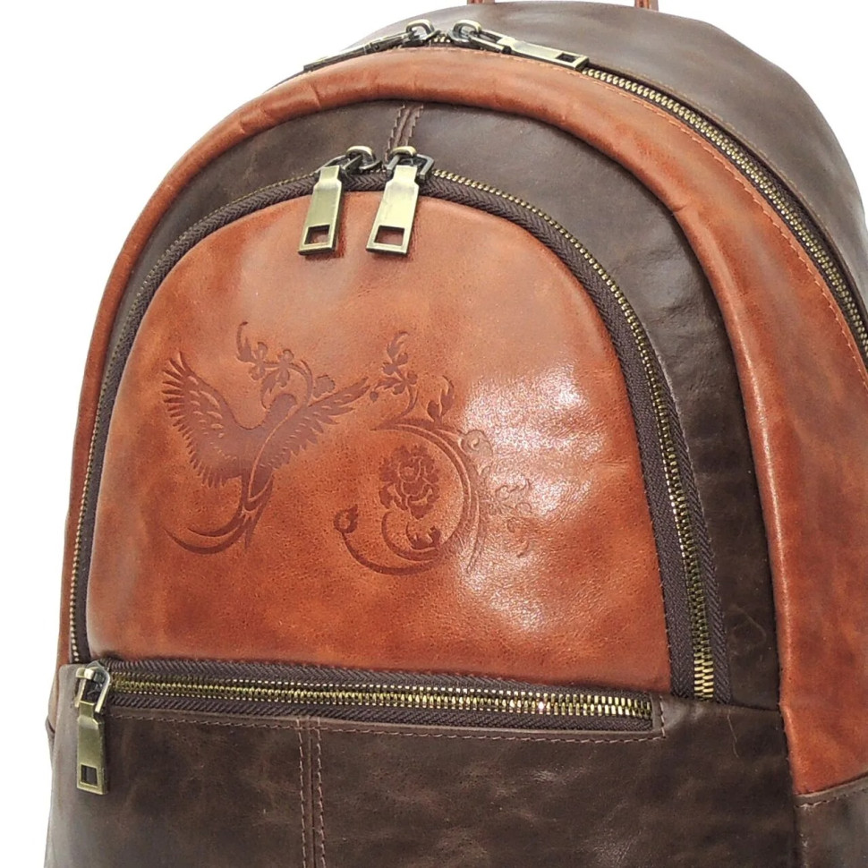 Рюкзак женский Natalia Kalinovskaya Р-43.602-1 «Леона» коричневый/рыжий гладкий Рюкзак женский Natalia Kalinovskaya Р-43.602-1 «Леона» коричневый/рыжий гладкий