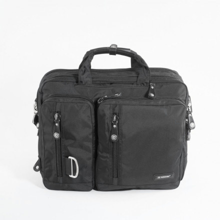 Сумка-рюкзак трансформер из текстиля Numanni 356 чёрная Сумка-рюкзак трансформер из текстиля Numanni 356 чёрная