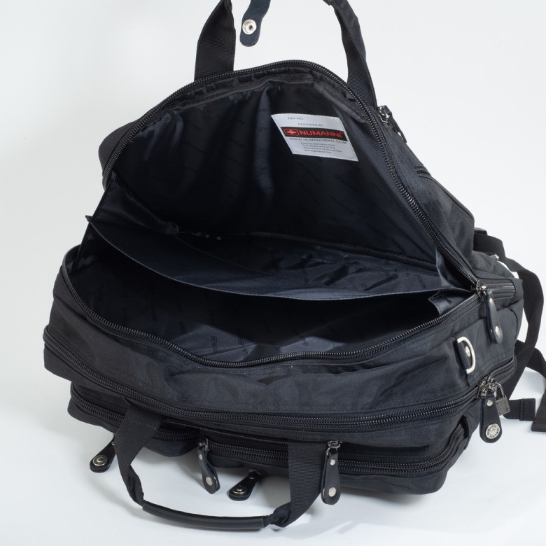 Сумка-рюкзак трансформер из текстиля Numanni 356 чёрная Сумка-рюкзак трансформер из текстиля Numanni 356 чёрная