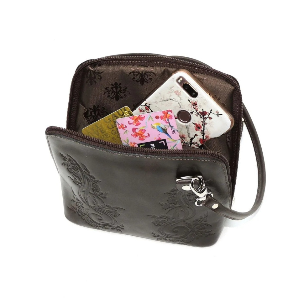 Сумка женская Natalia Kalinovskaya С83т.621 «Брук» растение коричневая Сумка женская Natalia Kalinovskaya С83т.621 «Брук» растение коричневая