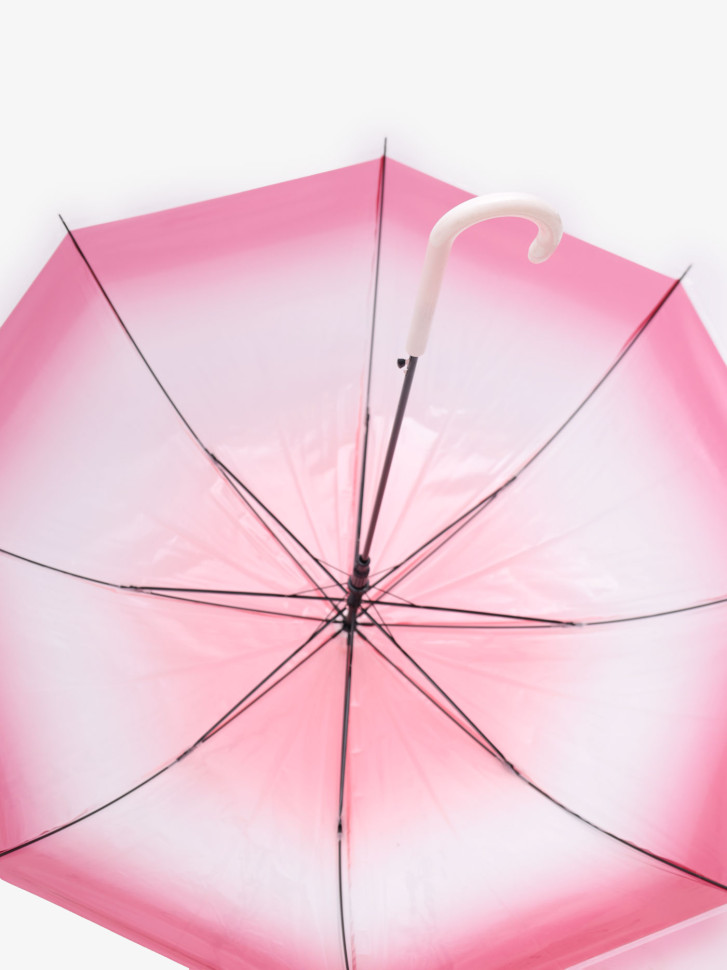 Зонт ТРОСТЬ женский 1601 Три Слона прозрачный красный/бордо Зонт ТРОСТЬ женский 1601 Три Слона прозрачный красный/бордо