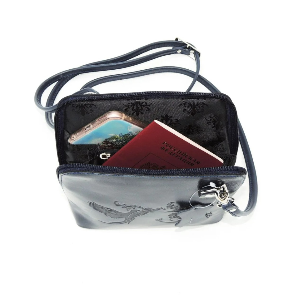 Сумка женская Natalia Kalinovskaya С 83т.661 «Уна» растение синяя Сумка женская Natalia Kalinovskaya С 83т.661 «Уна» растение синяя