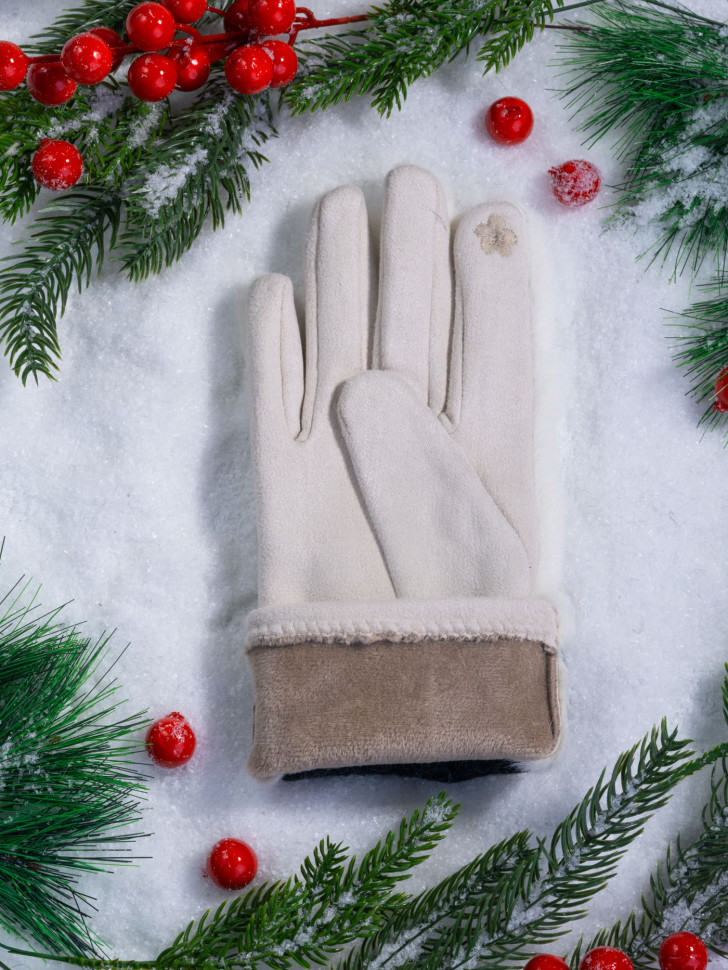 Перчатки женские Юйлин 7728 кремовые Перчатки женские Юйлин 7728 кремовые