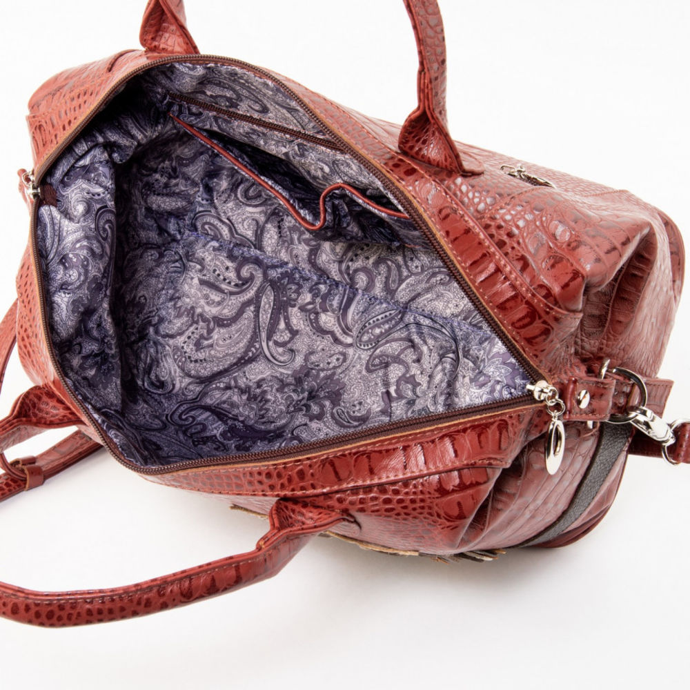 Сумка-саквояж Protege, ДС-195-93 Сова тёмно-коричневая рептилия Сумка-саквояж Protege, ДС-195-93 Сова тёмно-коричневая рептилия