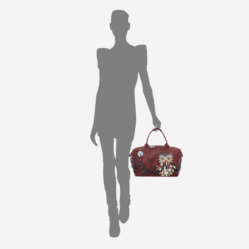 Сумка-саквояж Protege, ДС-195-93 Сова тёмно-коричневая рептилия Сумка-саквояж Protege, ДС-195-93 Сова тёмно-коричневая рептилия