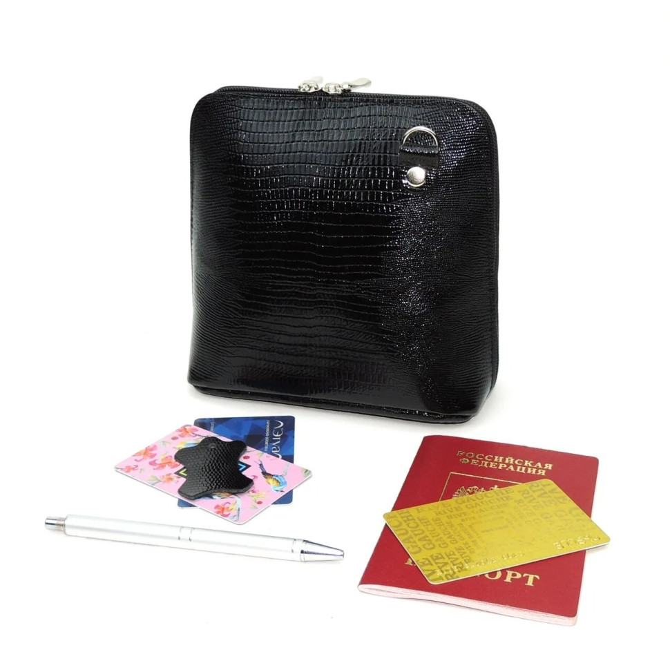 Сумка женская Natalia Kalinovskaya С 83р.911 «Бенте» чёрная рептилия Сумка женская Natalia Kalinovskaya С 83р.911 «Бенте» чёрная рептилия