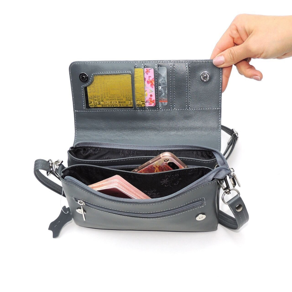 Сумка женская Natalia Kalinovskaya, «Ариан» серая Сумка женская Natalia Kalinovskaya, «Ариан» серая