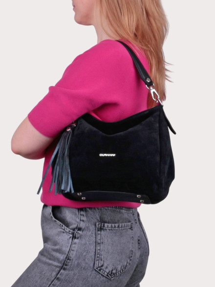 Сумка Curanni 2544 чёрная замша Сумка Curanni 2544 чёрная замша