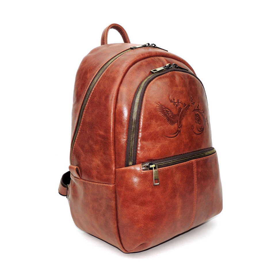 Рюкзак женский Natalia Kalinovskaya, Р43-602 «Като» рыжий/коричневый