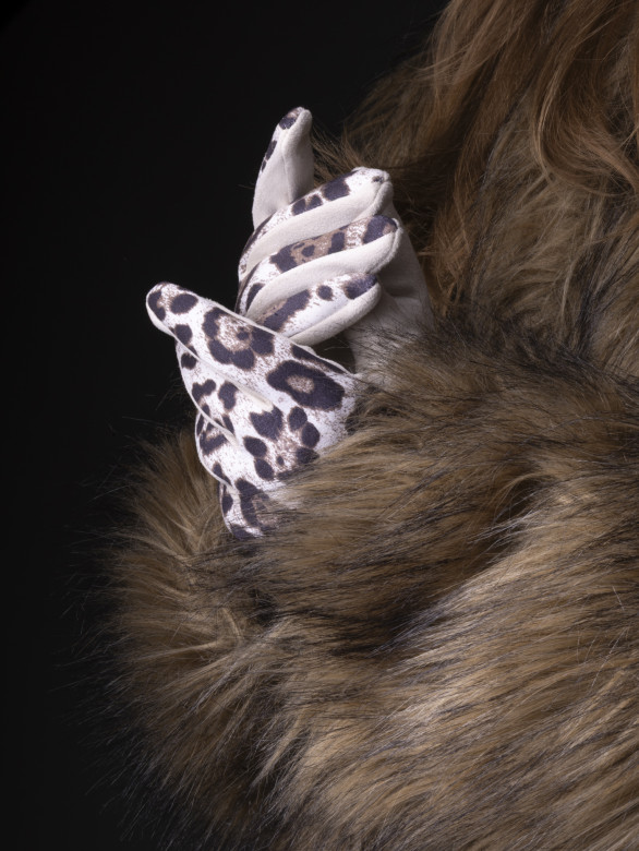 Перчатки женские Victory Леопард св.бежевые