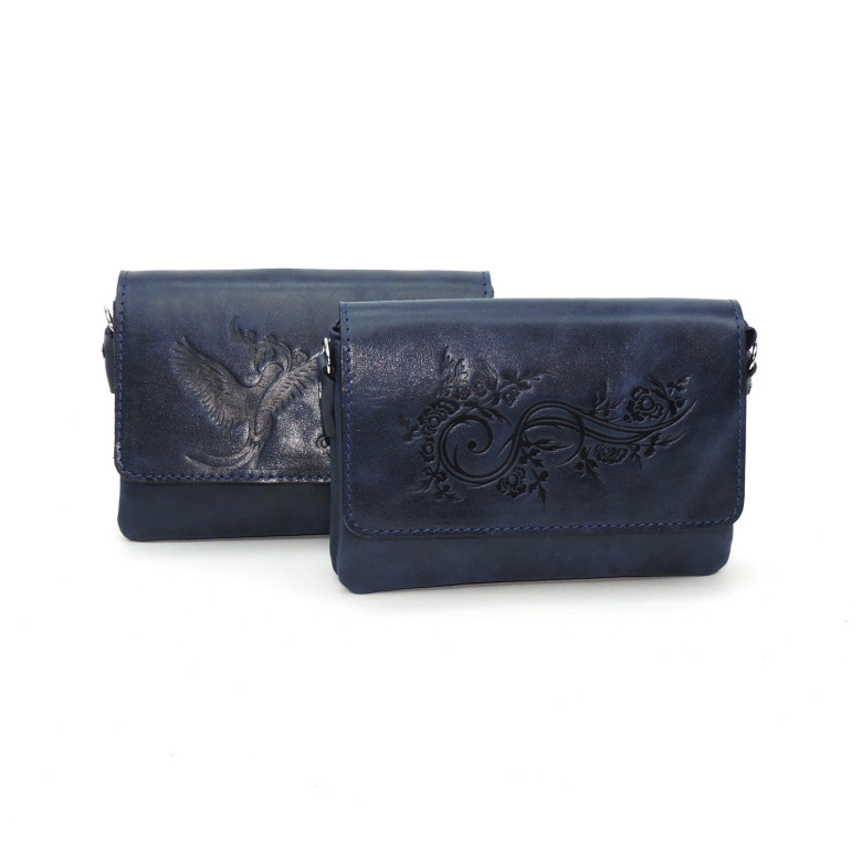 Женская сумочка кошелёк Natalia Kalinovskaya С53т «Колибри» синяя