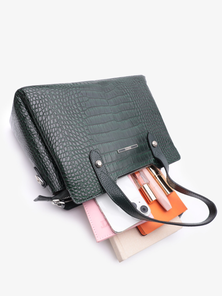 Сумка женская Karya 2390 зелёный крокодил Сумка женская Karya 2390 зелёный крокодил