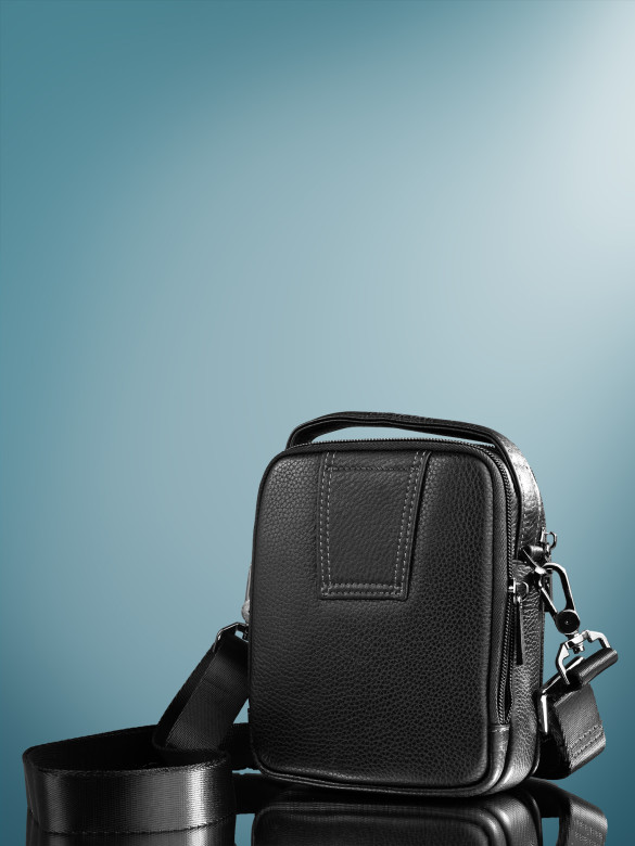 Сумка мужская из натуральной кожи HT 407-21 чёрная