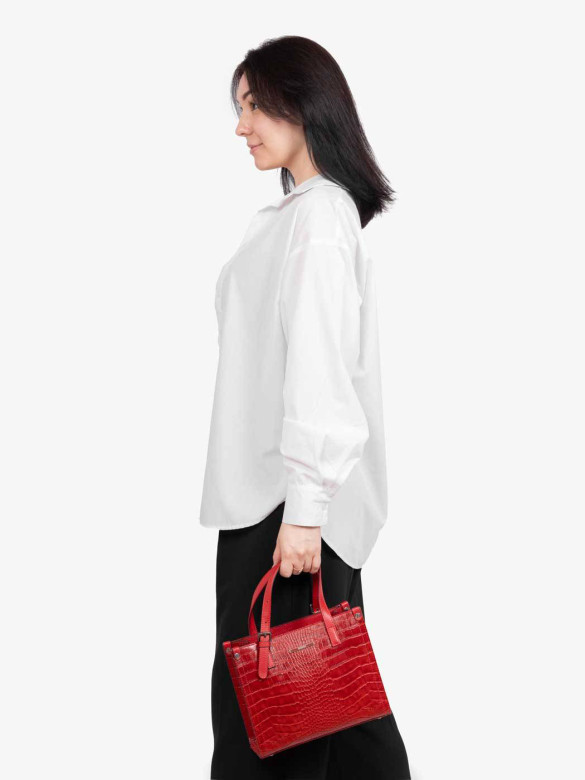 Сумка женская Karya 2402 красный крокодил