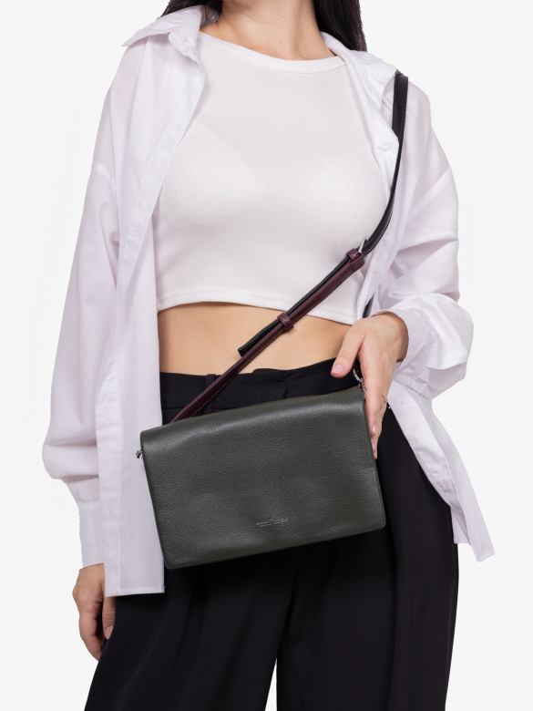  Сумка женская Vishnia 0006 green/wine