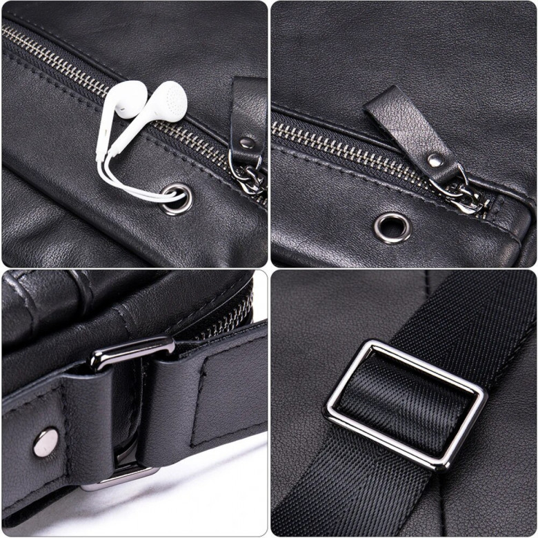 Мужская сумка через плечо 8717 чёрная