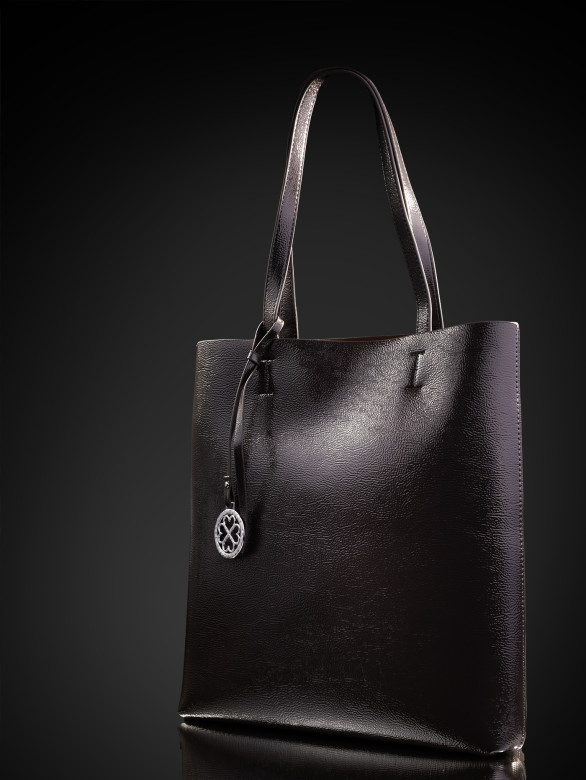 Сумка женская Baggins KDL-1300 лак тёмно-серый