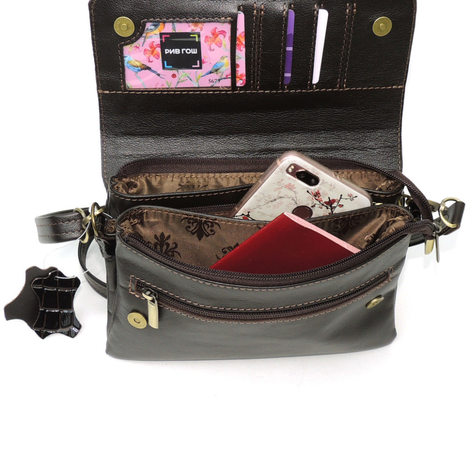 Коричневая женская кожаная сумка Natalia Kalinovskaya «Кора»