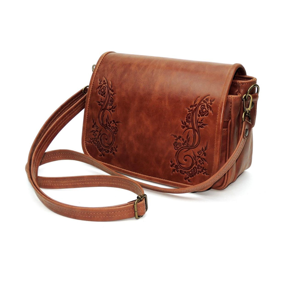 Женская сумка Natalia Kalinovskaya, «Спринг» с тиснением рыжая Женская сумка Natalia Kalinovskaya, «Спринг» с тиснением рыжая