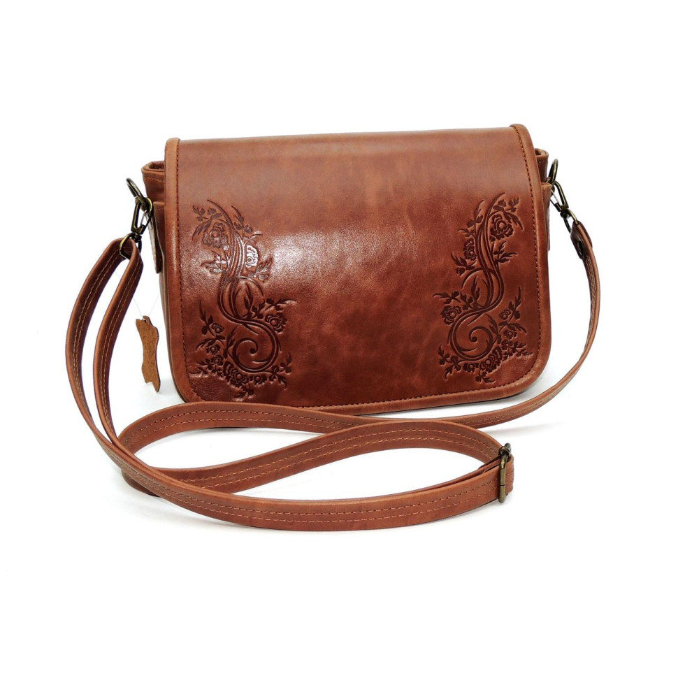 Женская сумка Natalia Kalinovskaya, «Спринг» с тиснением рыжая Женская сумка Natalia Kalinovskaya, «Спринг» с тиснением рыжая