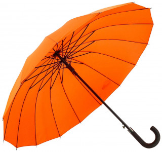 Зонт-трость женский Frei Regen 1031-2 FLS, ручка крюк, 16 спиц, оранжевый