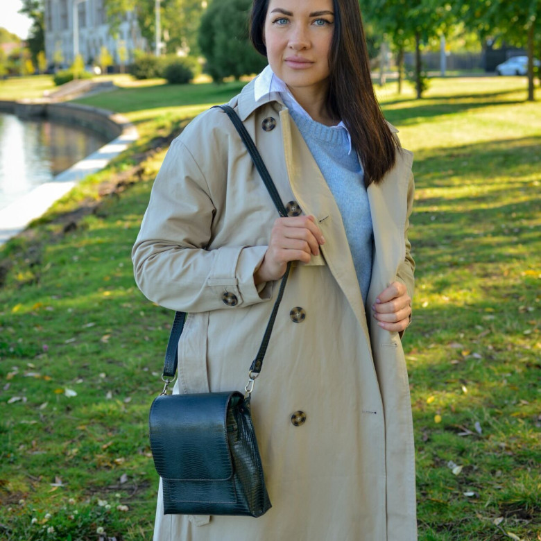 Женская кожаная сумка Natalia Kalinovskaya С86р-932 зелёная рептилия