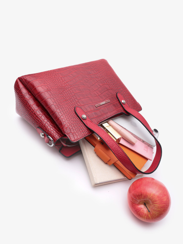 Сумка женская Karya 2390 красный крокодил флотер