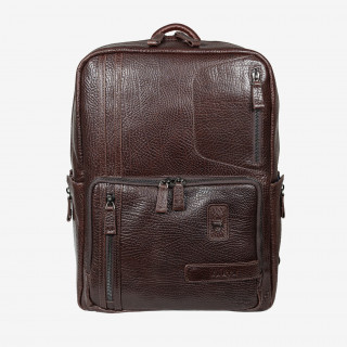 Большой мужской рюкзак из натуральной кожи Karya 6014 коричневый