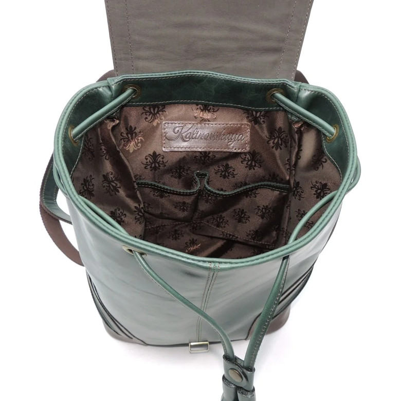 Рюкзак женский Natalia Kalinovskaya, "Стасия" зеленый/коричневый 