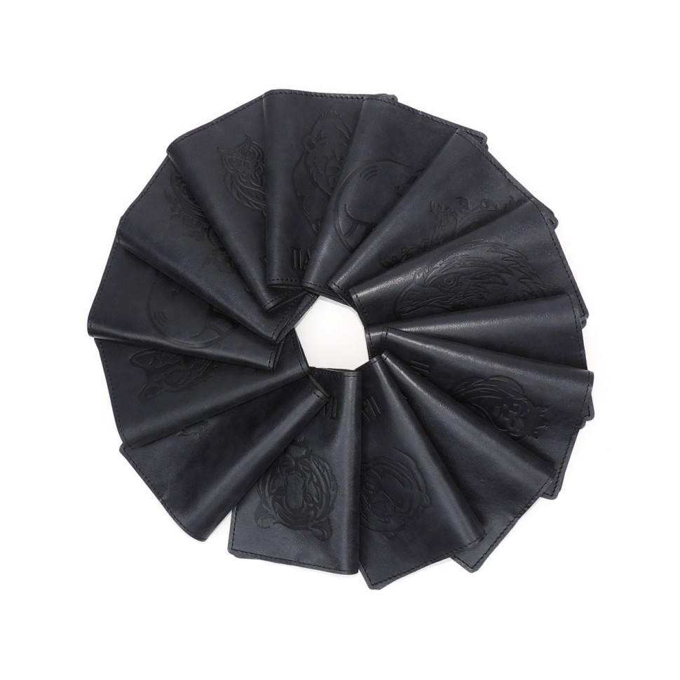 Обложка для паспорта кожаная Черный, Медведь злой Обложка для паспорта кожаная Черный, Медведь злой