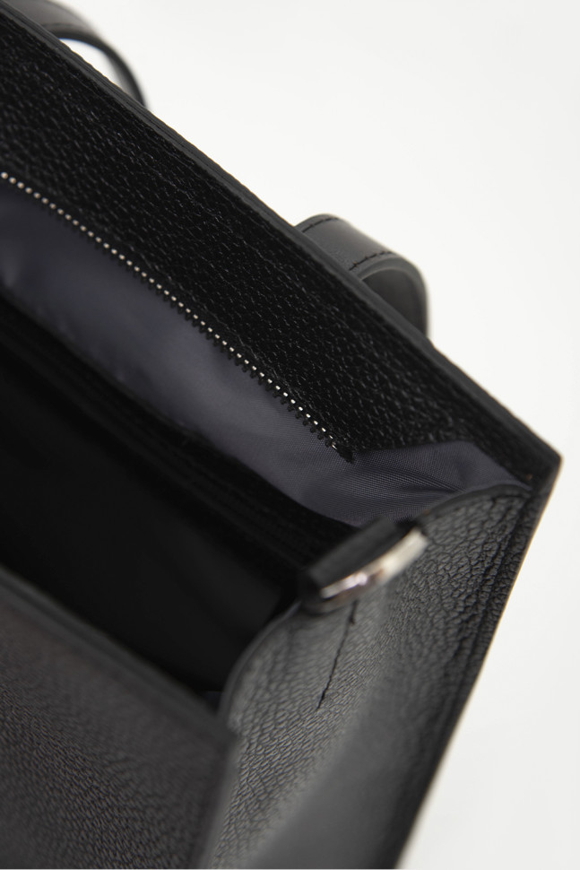 Сумка Protege Ц-594 чёрный флотер+коричневая гладкая Сумка Protege Ц-594 чёрный флотер+коричневая гладкая