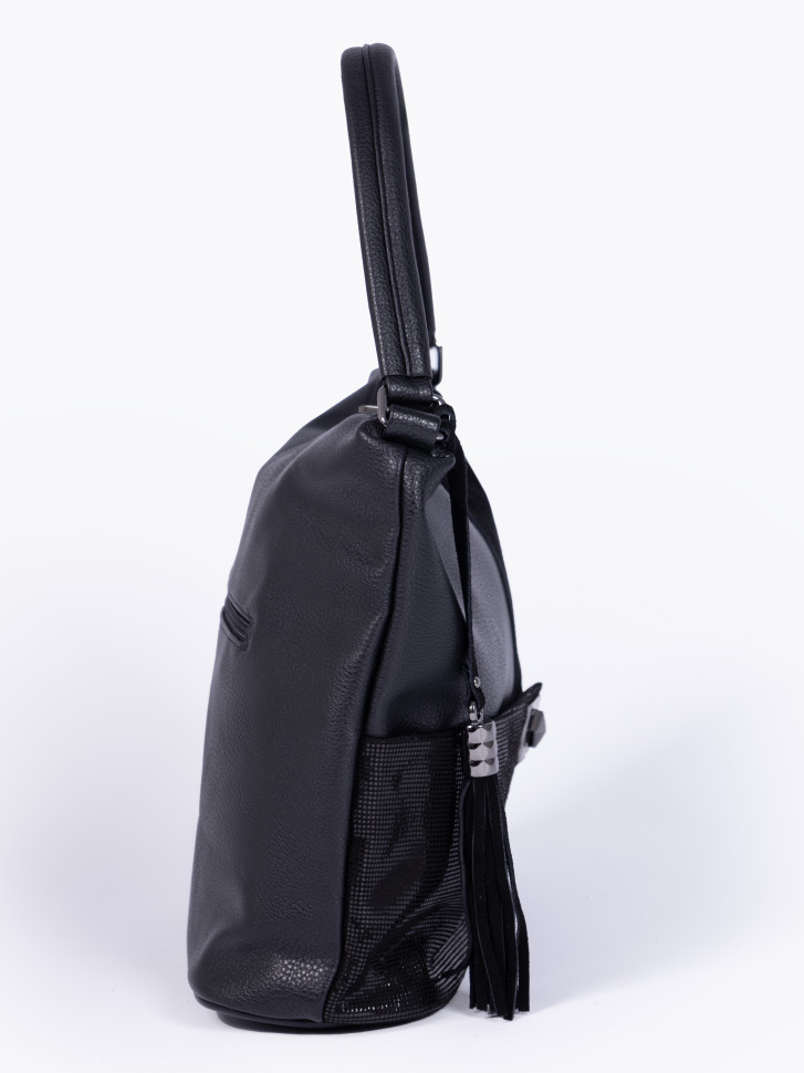 Сумка женская Gilda Tohetti 62455 чёрная лазер/замша Сумка женская Gilda Tohetti 62455 чёрная лазер/замша