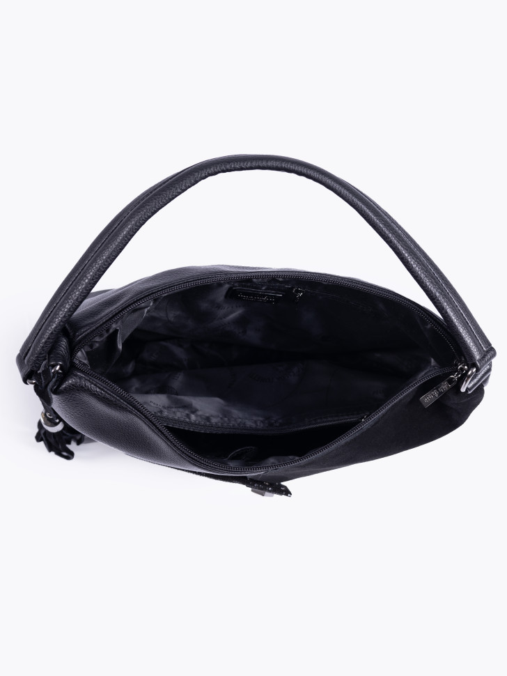 Сумка женская Gilda Tohetti 62455 чёрная лазер/замша Сумка женская Gilda Tohetti 62455 чёрная лазер/замша