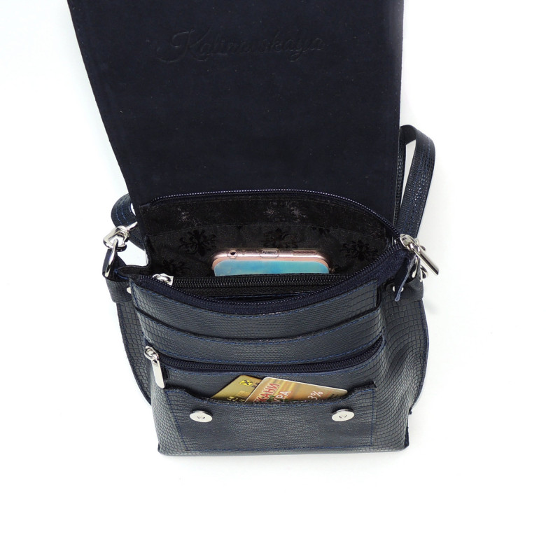 Женская кожаная сумка Natalia Kalinovskaya С86р-961 синяя рептилия