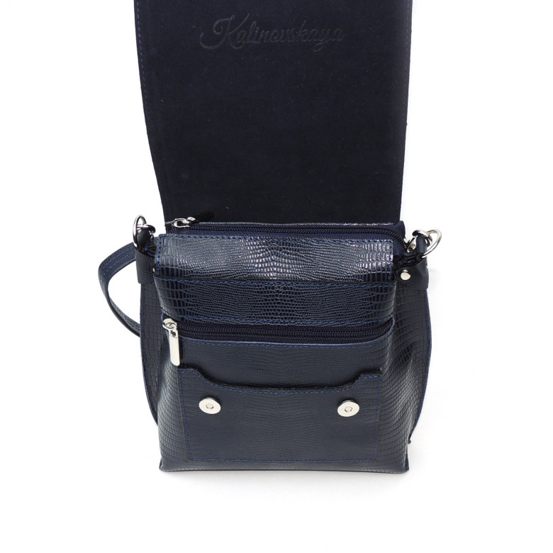 Женская кожаная сумка Natalia Kalinovskaya С86р-961 синяя рептилия