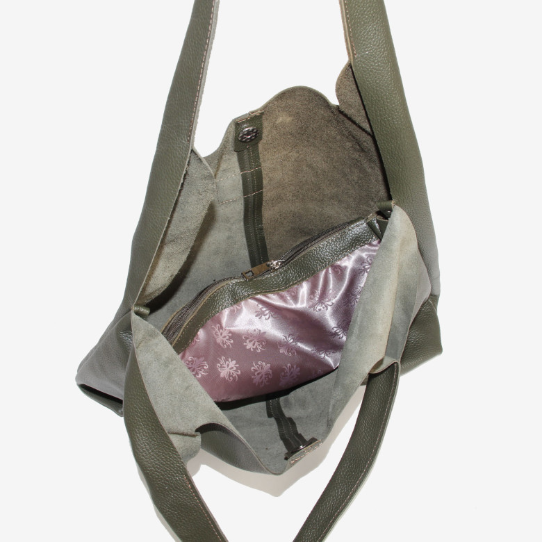 Сумка-шопер из кожи Maxsimo Tarnavsky 2001 хаки