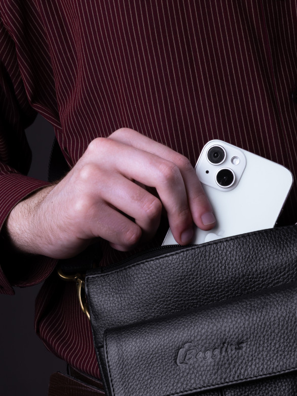 Сумка мужская Baggins 0108 фл.черная Сумка мужская Baggins 0108 фл.черная